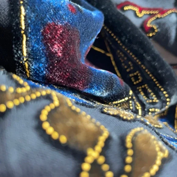 Oscar de la Renta Vintage Royal Velvet Cut Out Mesh Art Long Rectangle Scarf - Picture 1 of 16